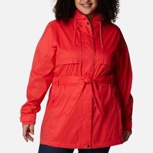 NWOT Columbia Plus Size Women's Pardon My Trench Jacket (2X | Red Hibiscus)